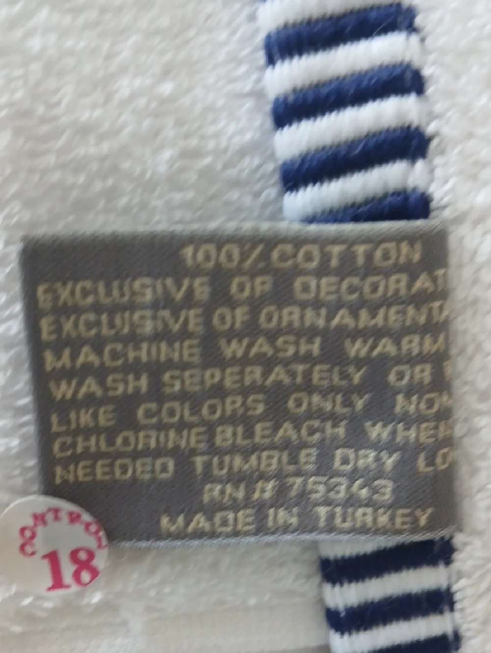 White Nautical Bath Towels Navy Striped Border Sailboats 28x50